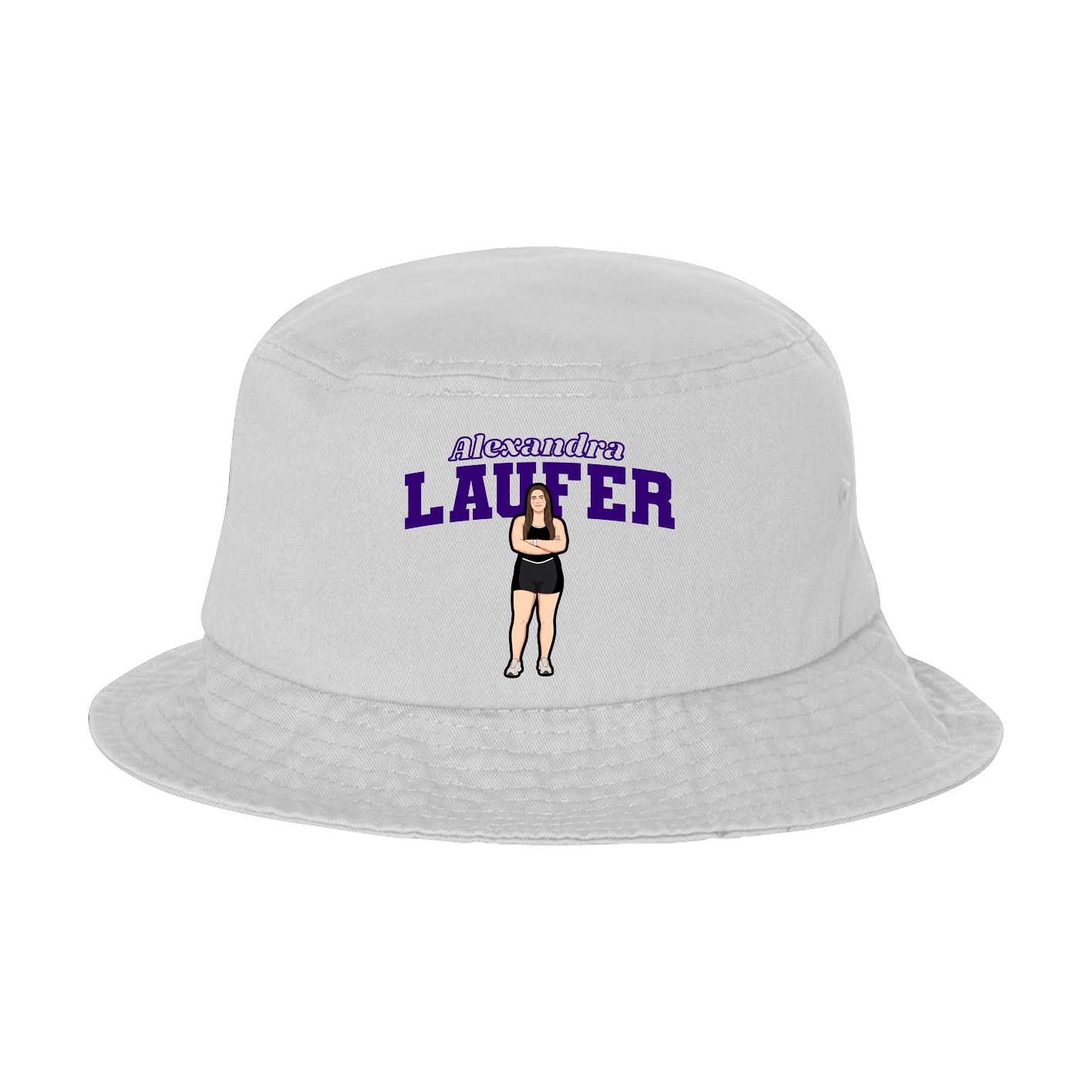 Bucket Cap — Name Arch in White