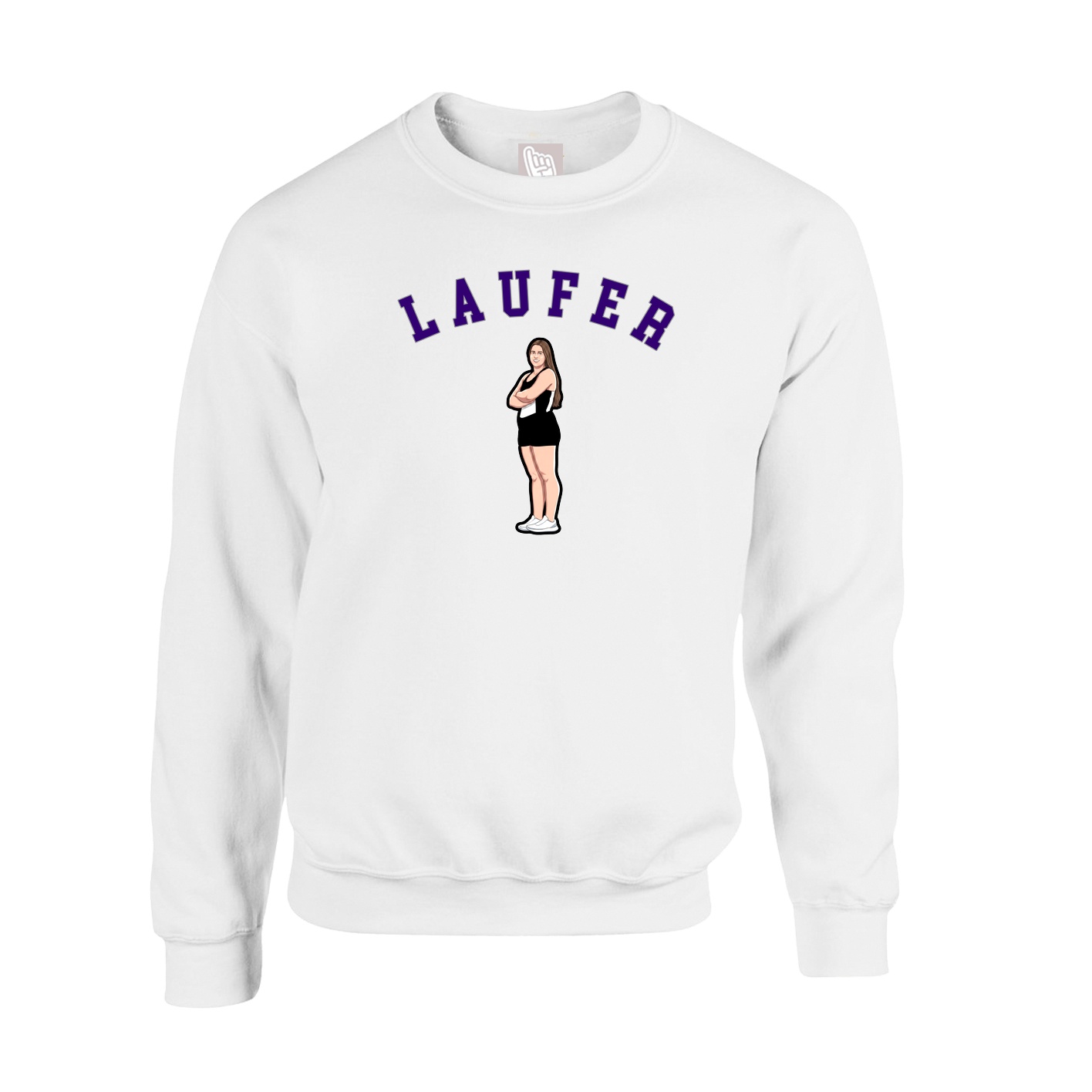 Fleece Crew — Shirsey Arch in White