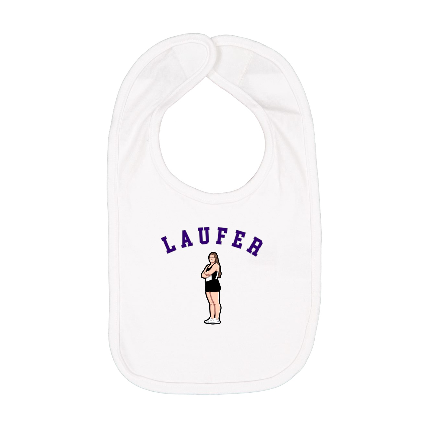Infant Bib — Shirsey Arch in White