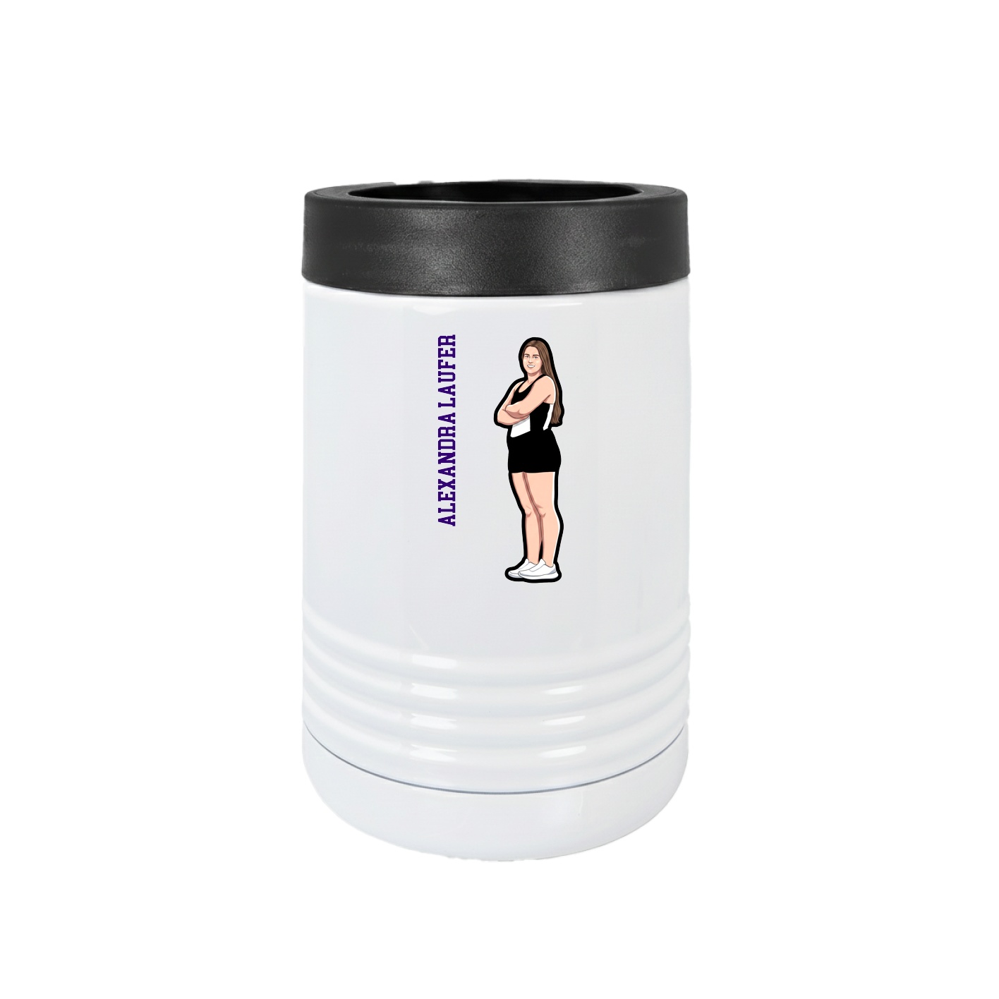 Beverage Holder — Name Vertical in White