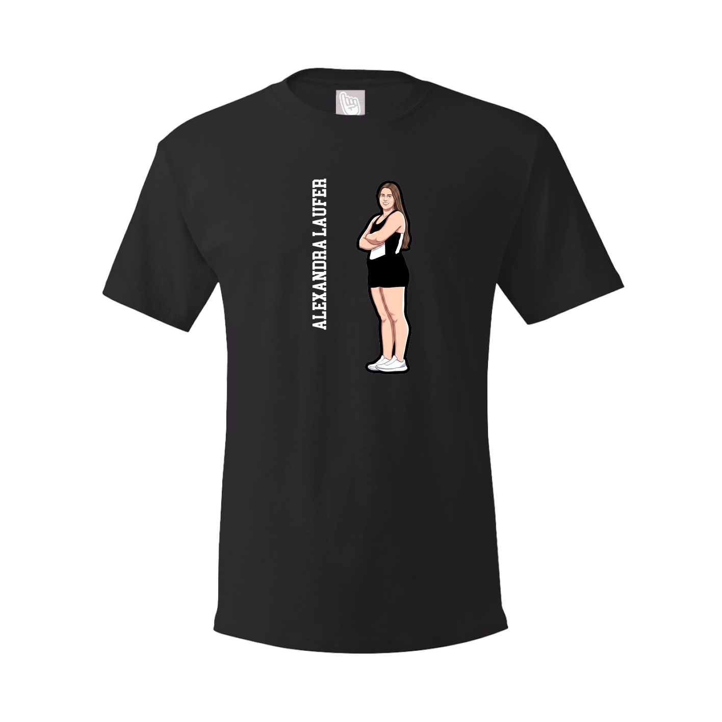 Youth Tee — Name Vertical in Black