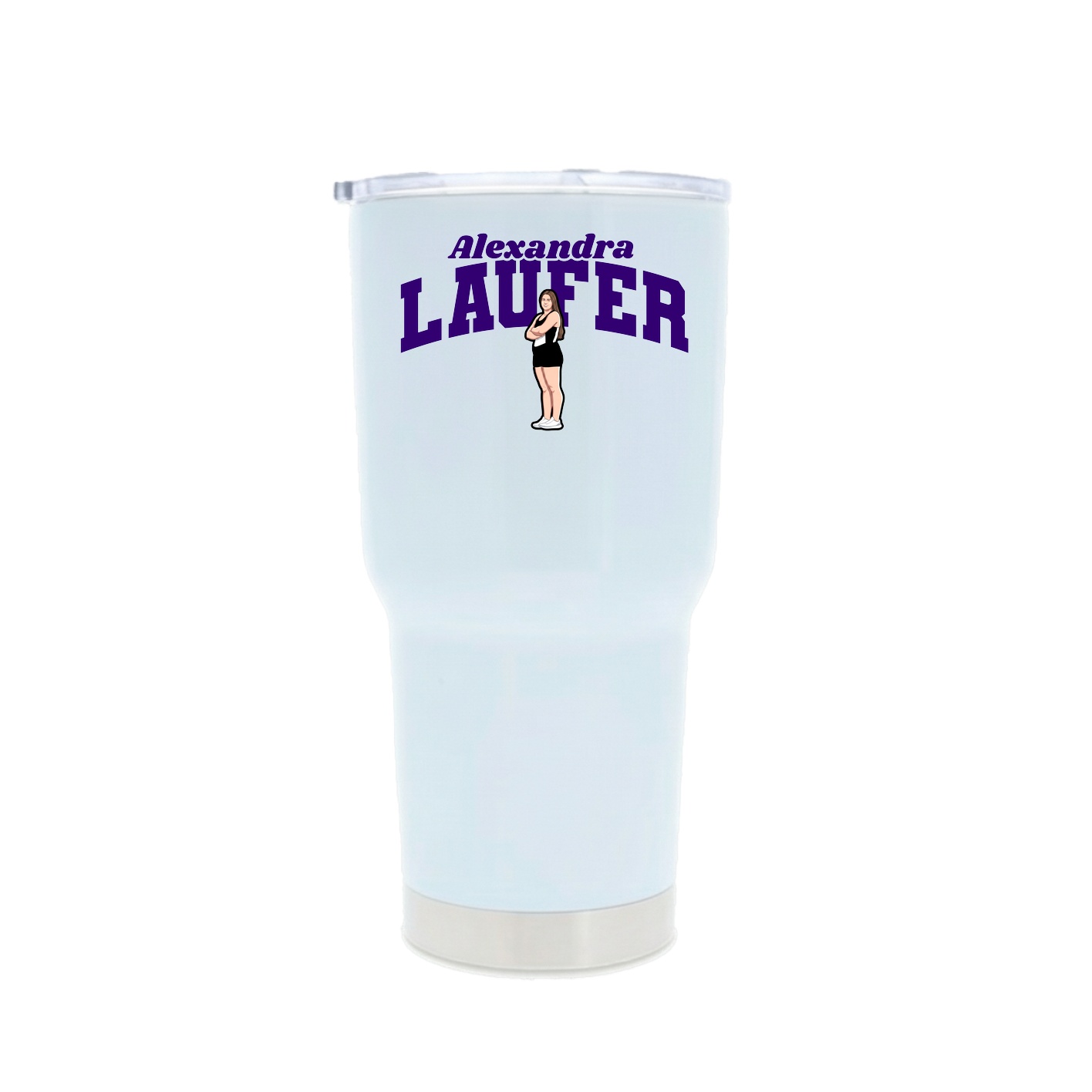 30oz Stainless Steel Tumbler — Signature Arch in White