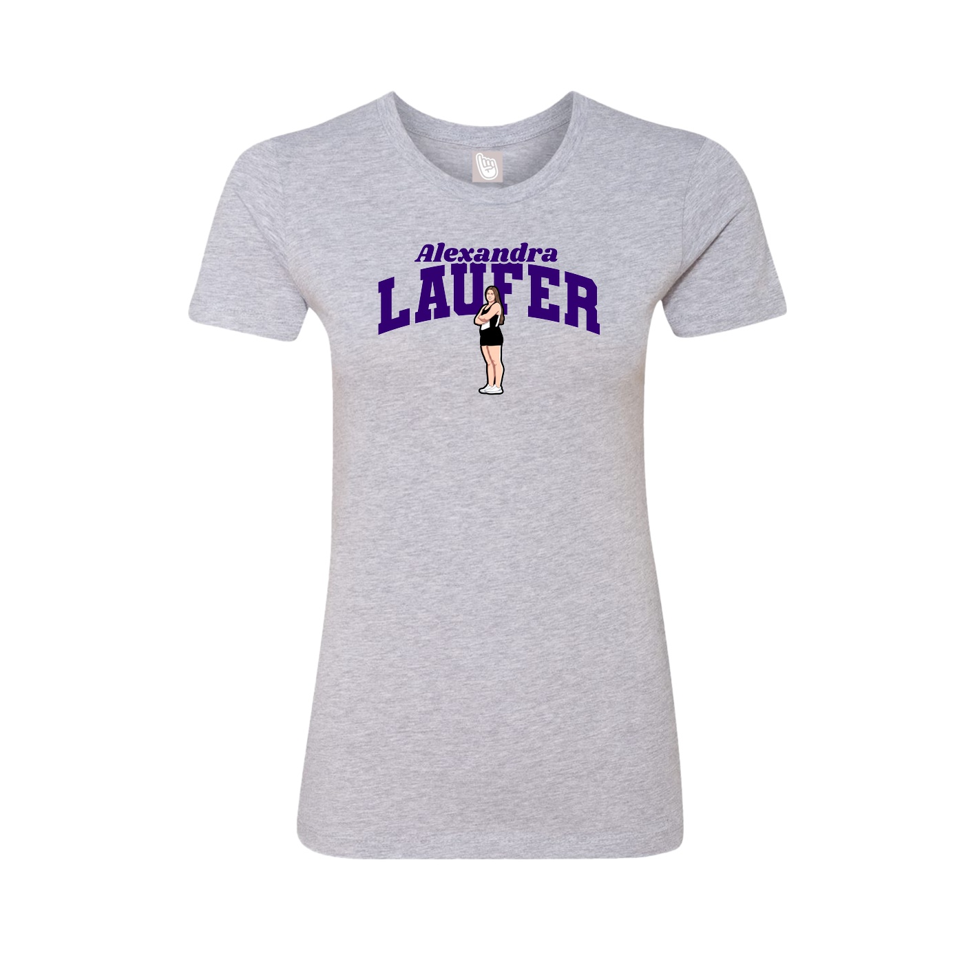 Fitted Women's Tee — Signature Arch in Grey