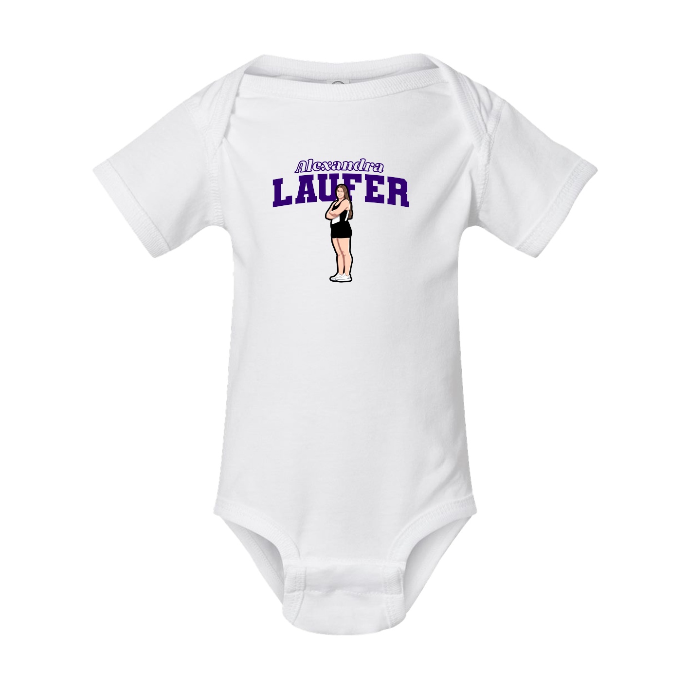 Baby Onesie — Name Arch in White