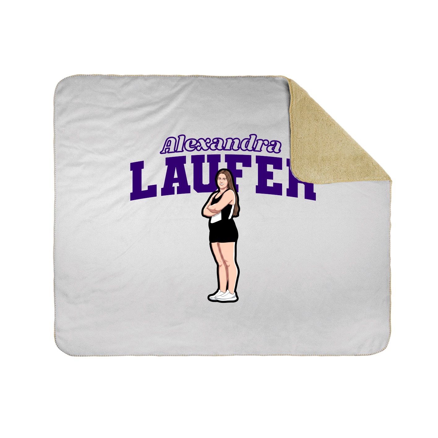 Throw Blanket — Name Arch in White