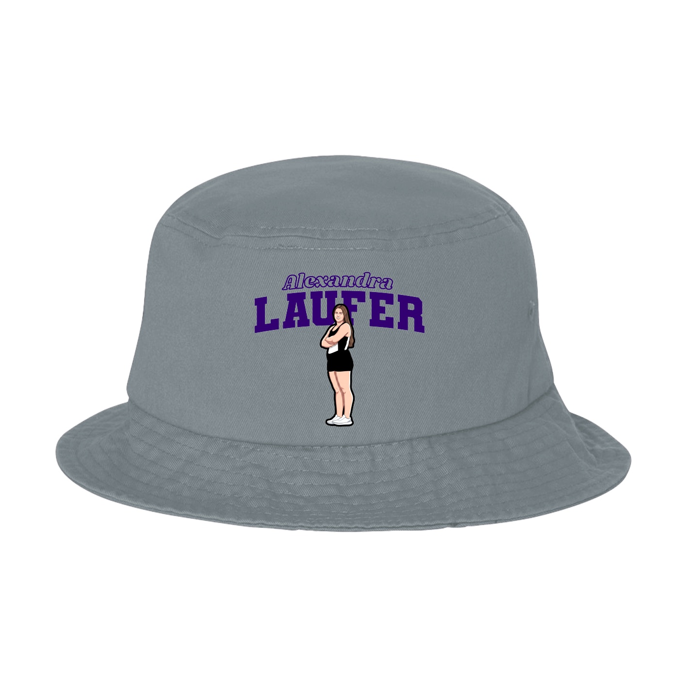Bucket Cap — Name Arch in Grey