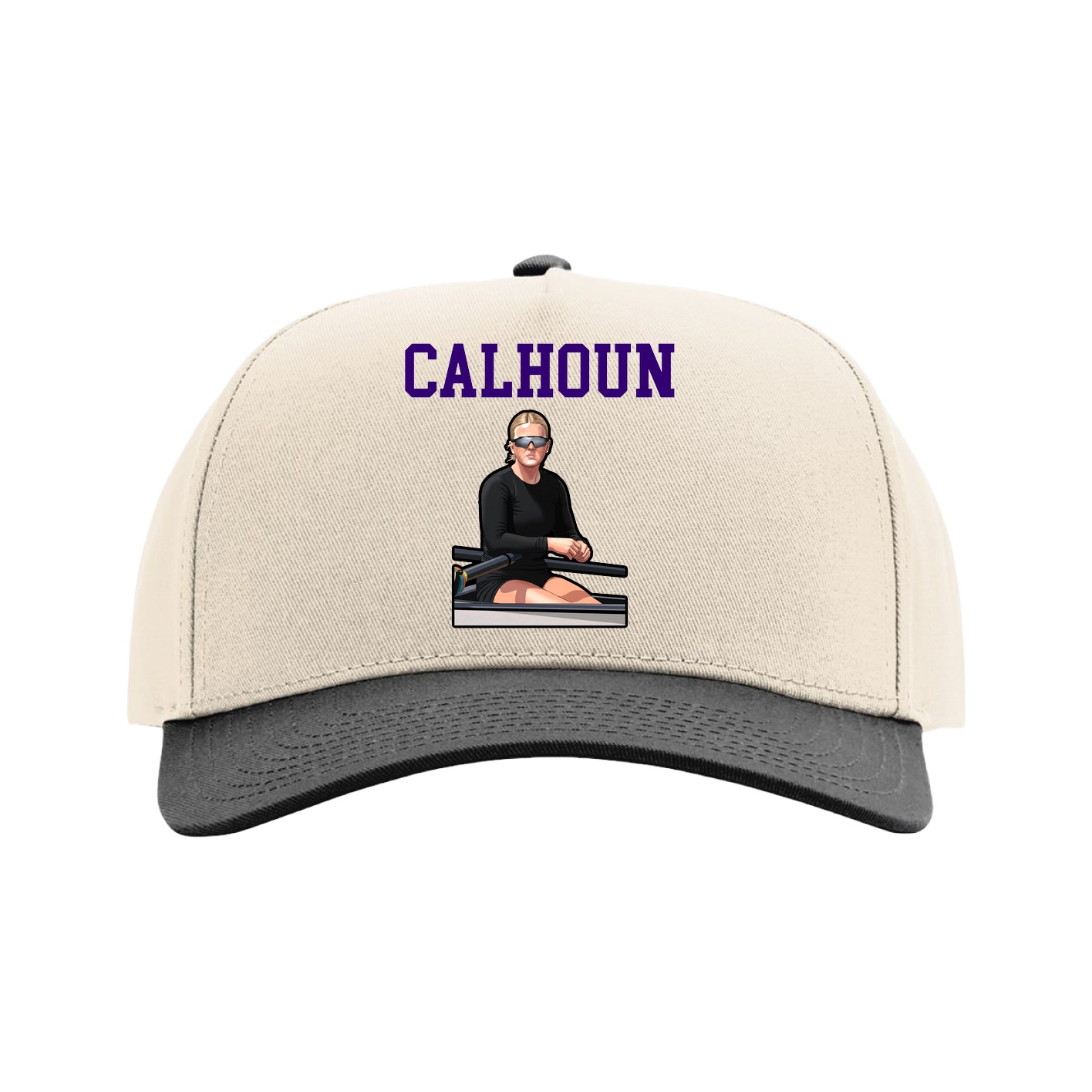 Full Fabric Five-Panel Champ Cap — Shirsey in Cream/Black
