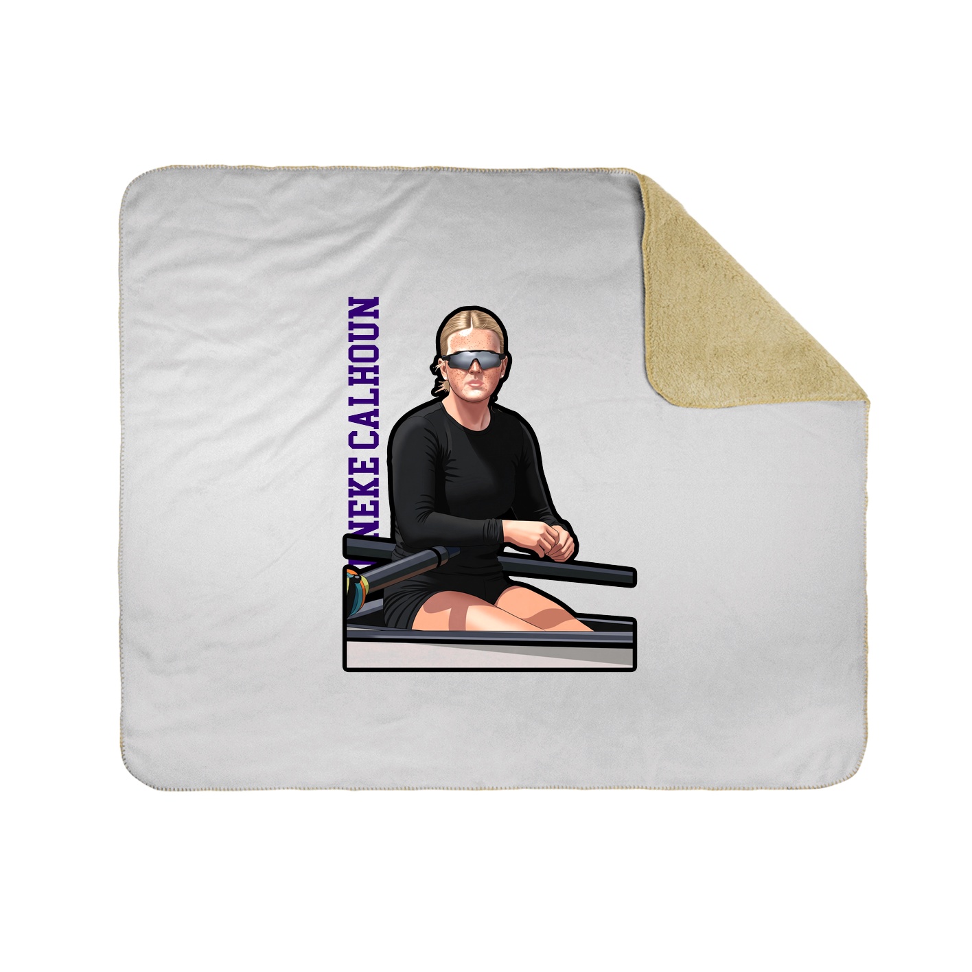 Throw Blanket — Name Vertical in White