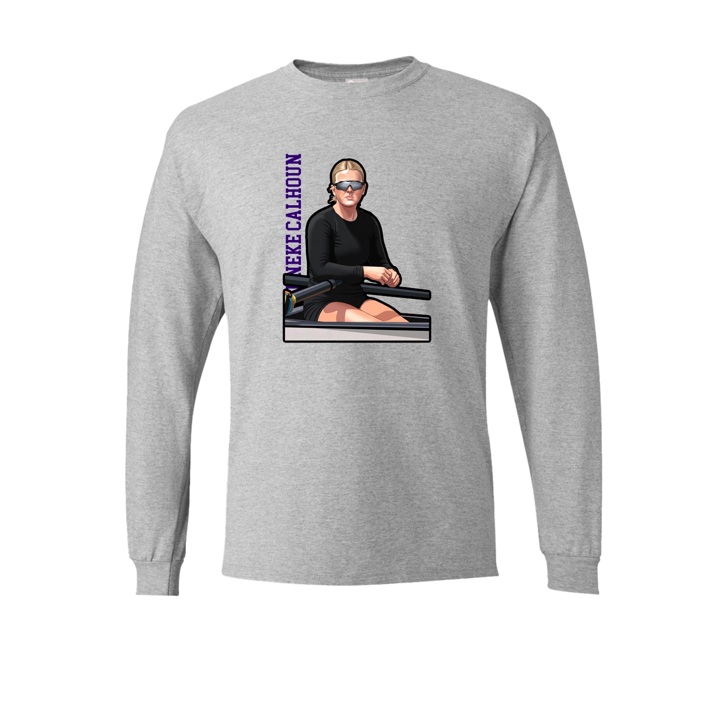 Long Sleeve Tee — Name Vertical in Grey