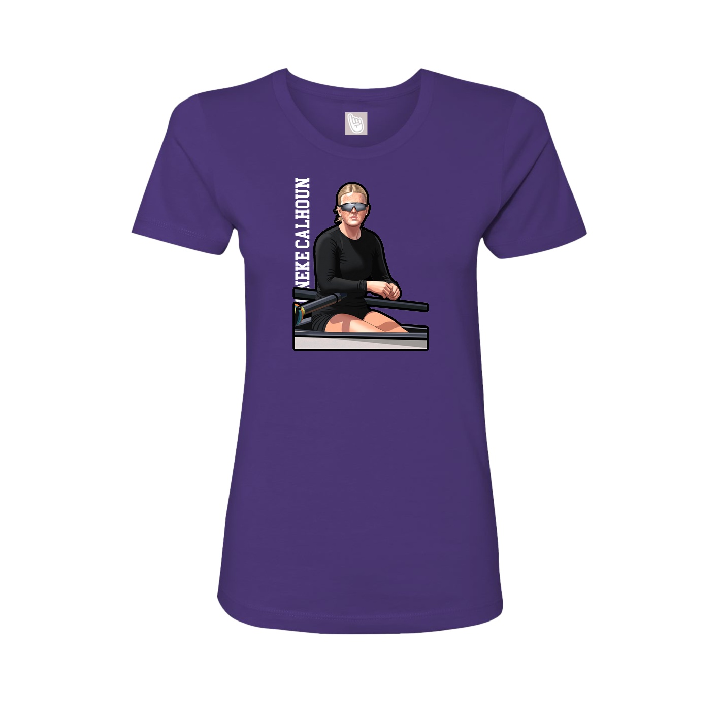 Womens Tee — Name Vertical in Purple