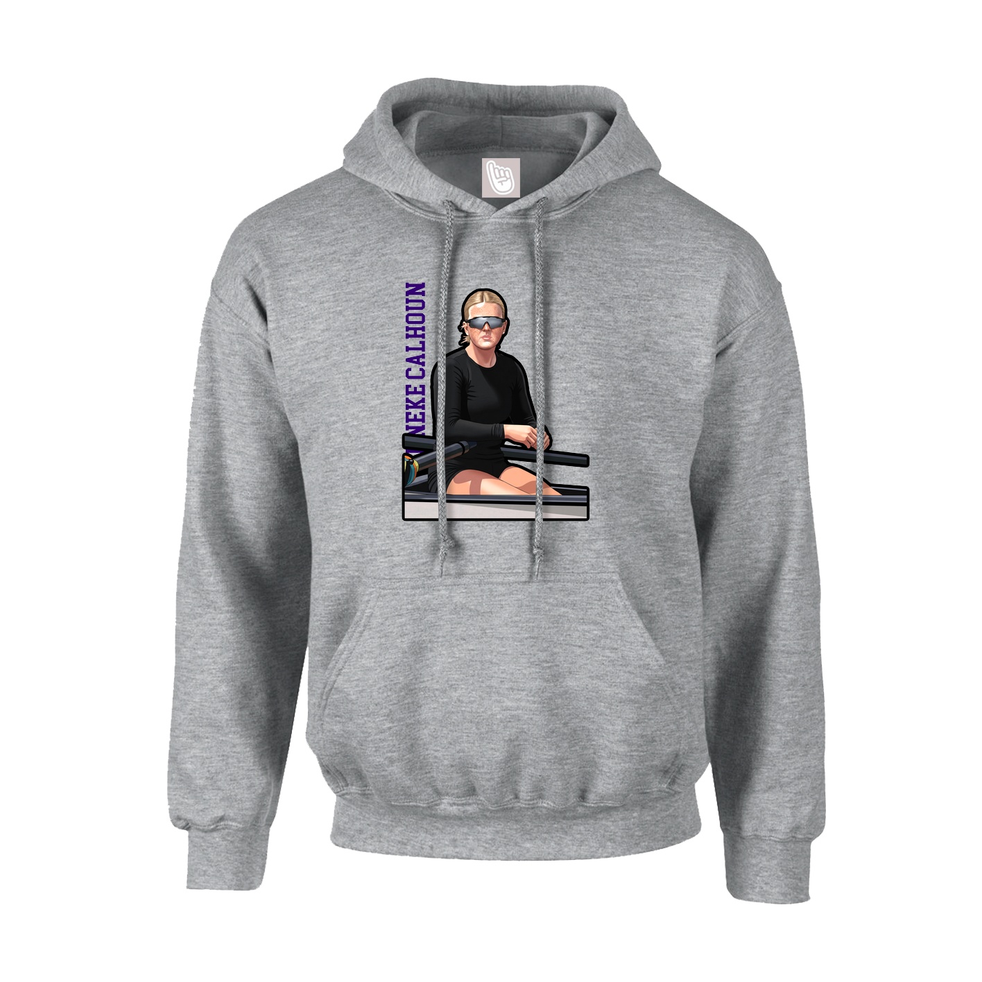 Hoodie — Name Vertical in Grey