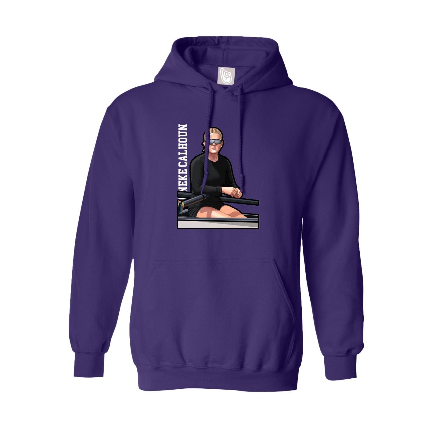 Hoodie — Name Vertical in Purple