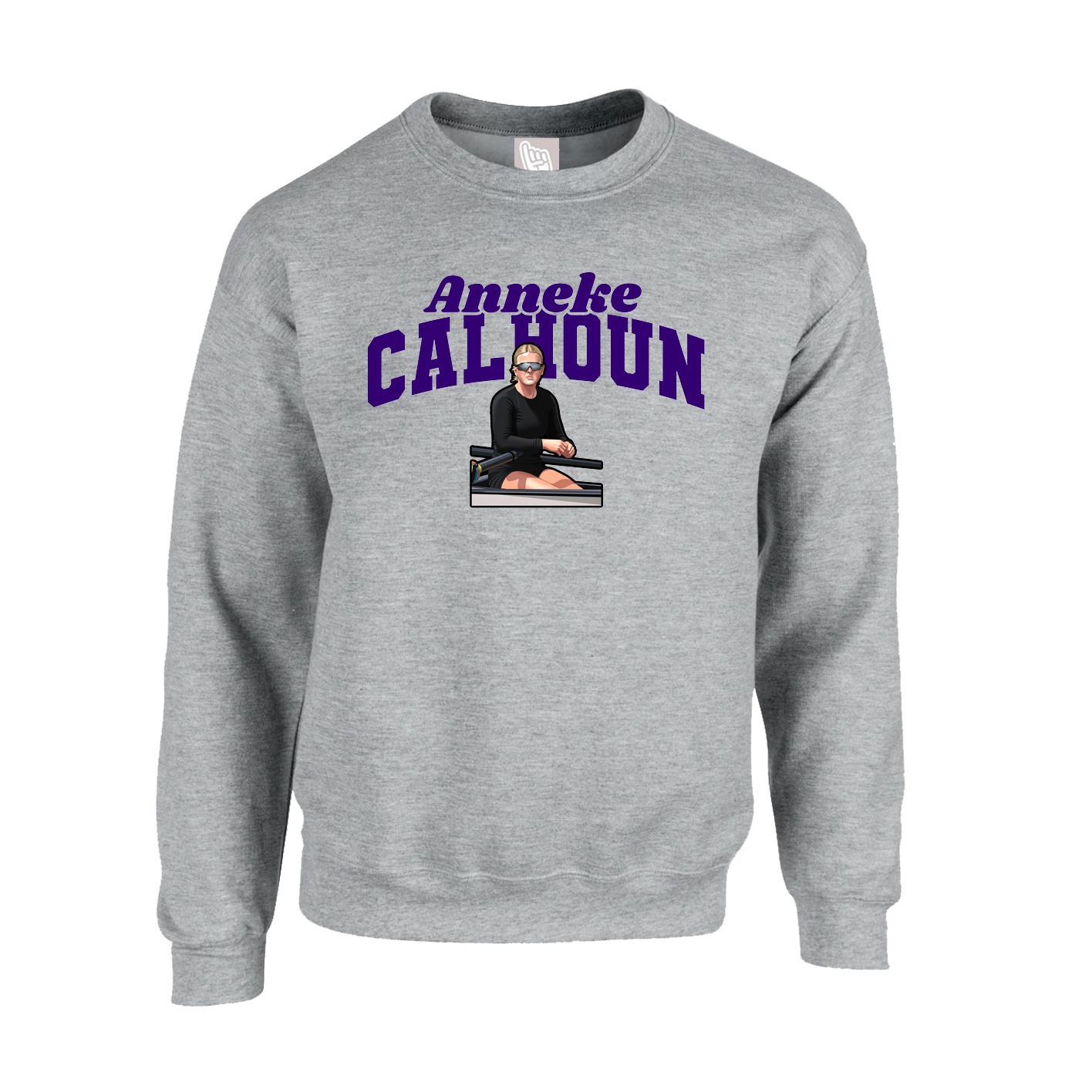 Fleece Crew — Signature Arch in Grey