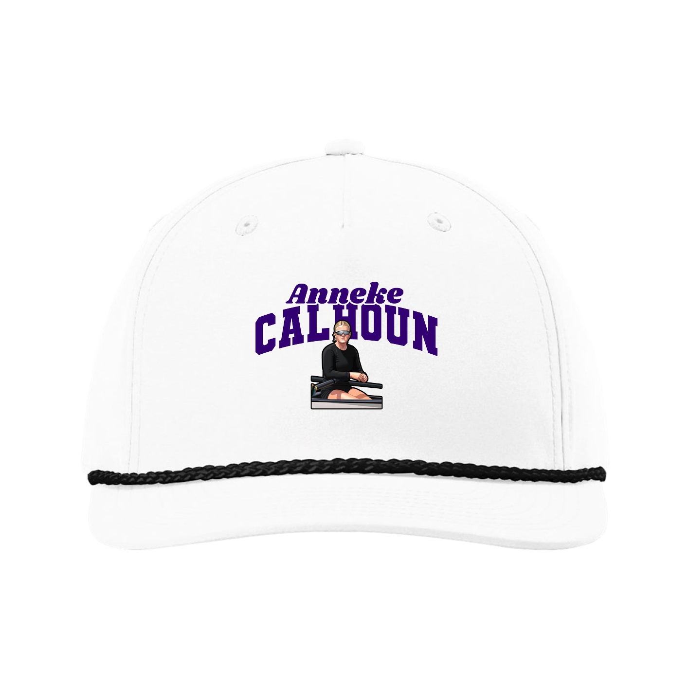 Five-Panel Classic Rope Cap — Signature Arch in White