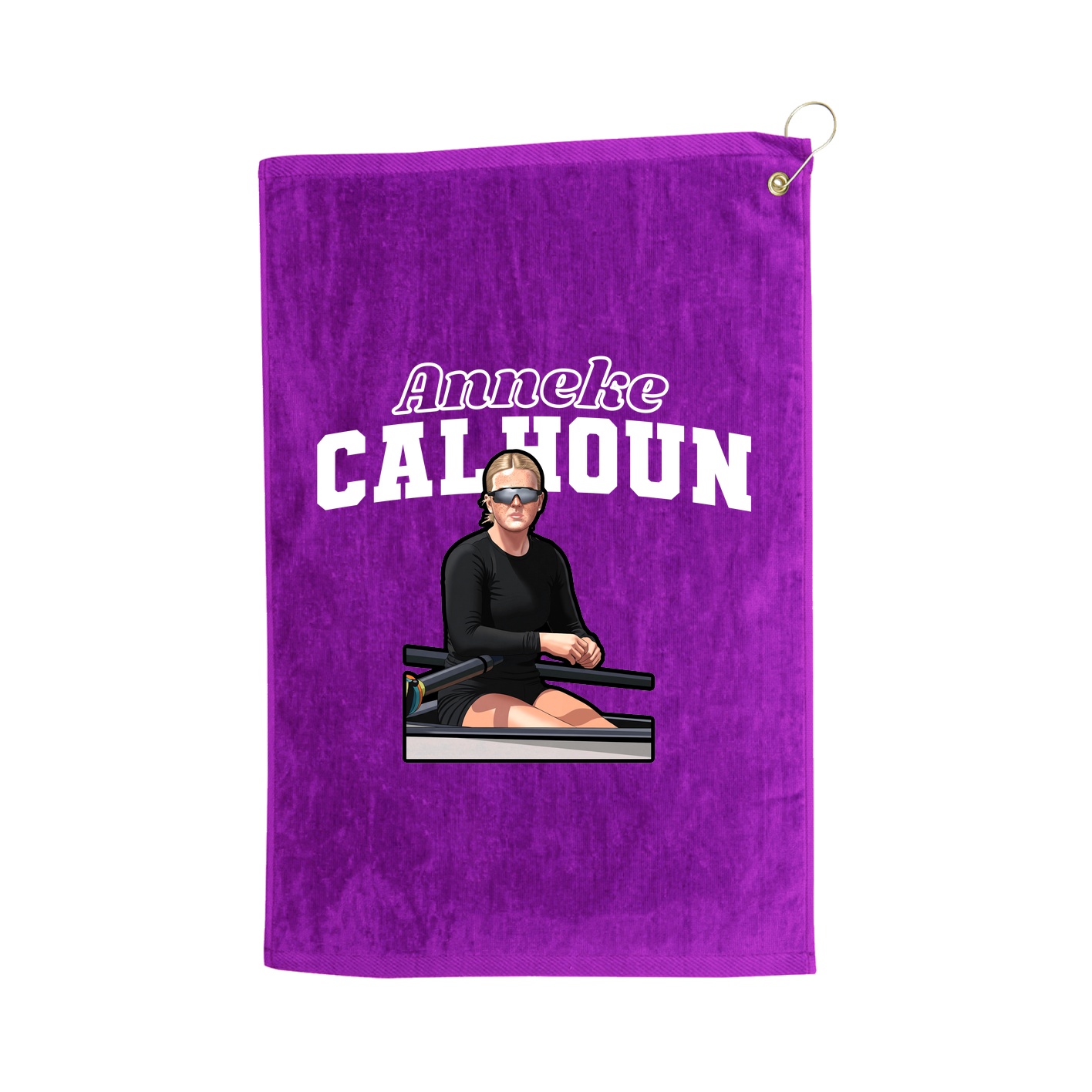Golf Towel — Name Arch in Purple
