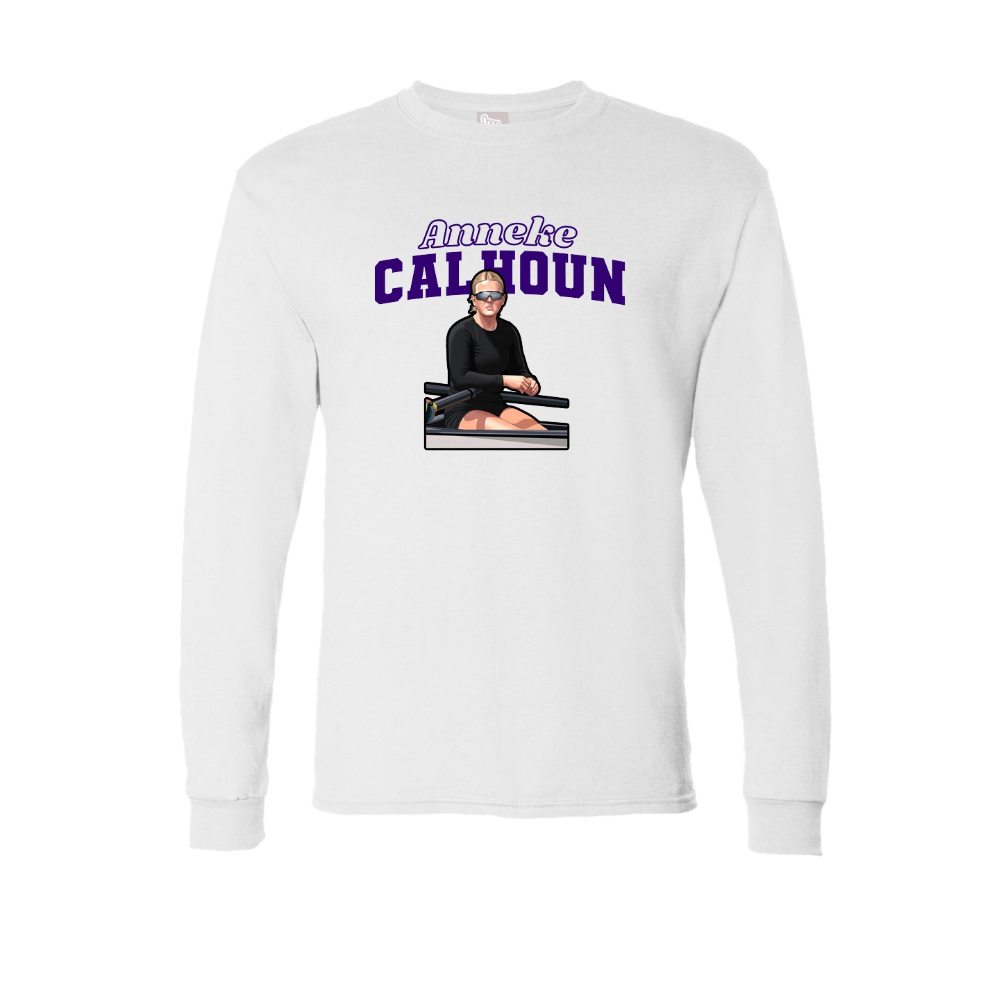 Long Sleeve Tee — Name Arch in White