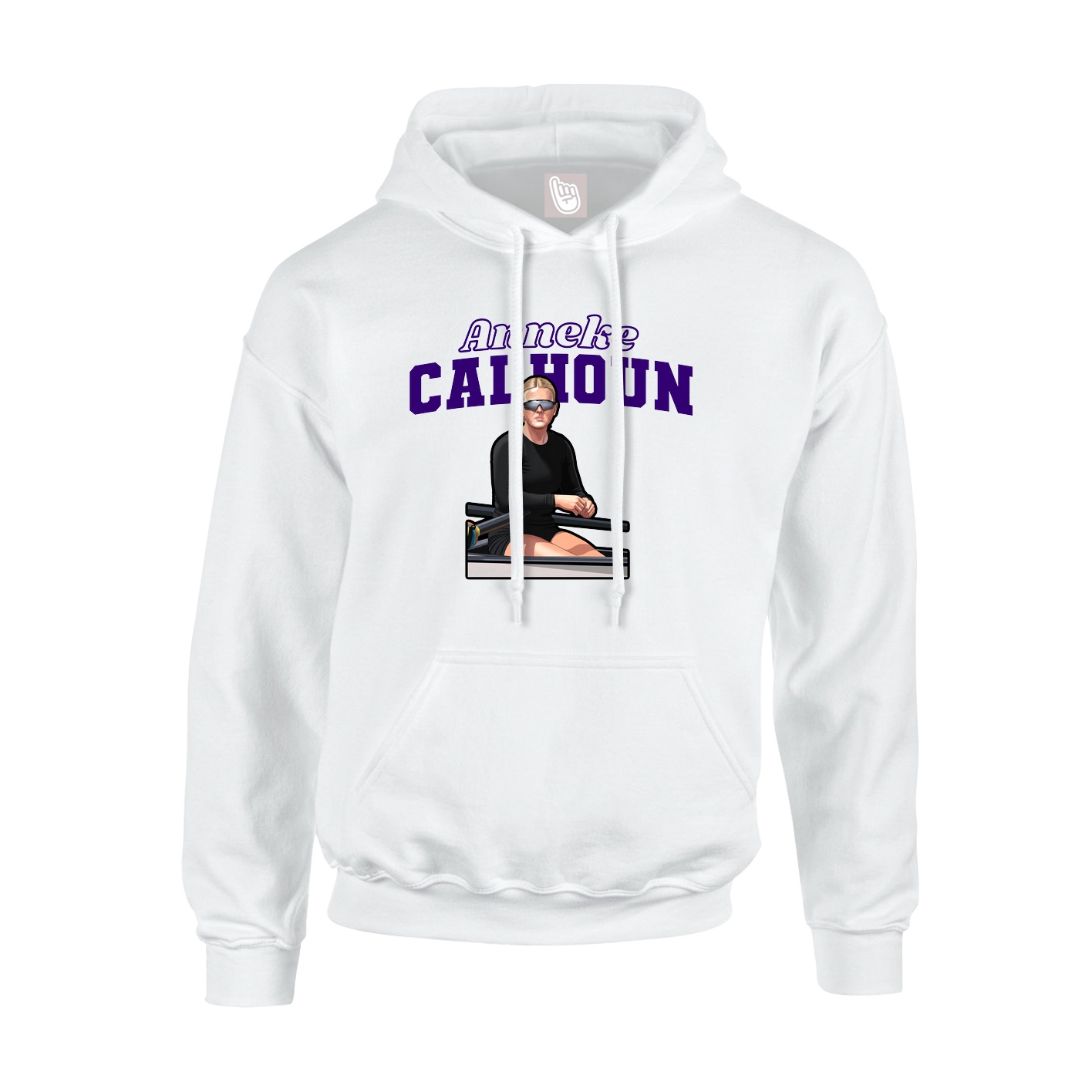 Youth Hoodie — Name Arch in White