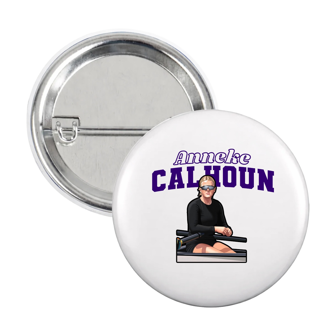 Game Day Button — Name Arch in White