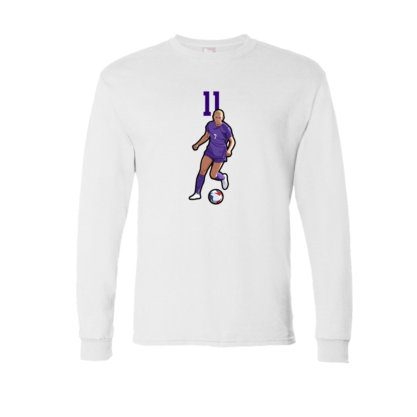 Long Sleeve Tee — Number Top in White