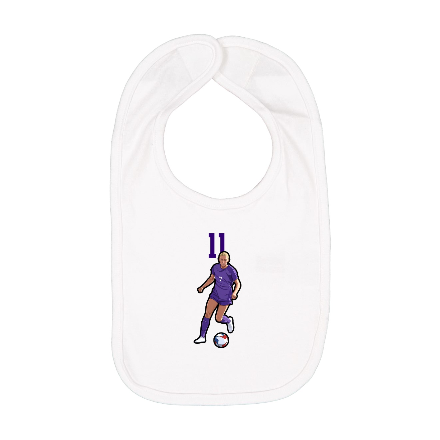 Infant Bib — Number Top in White