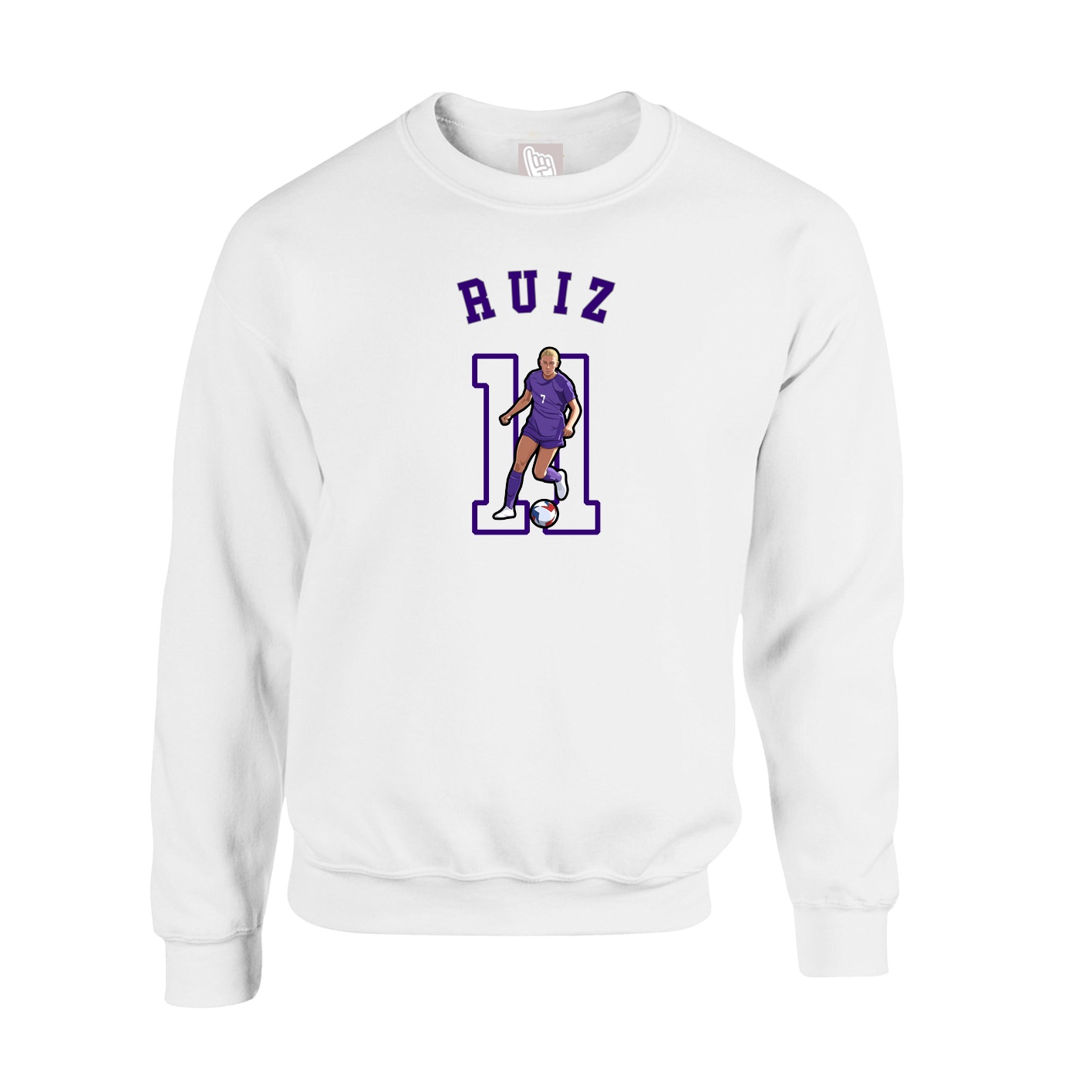 Fleece Crew — Shirsey Arch in White
