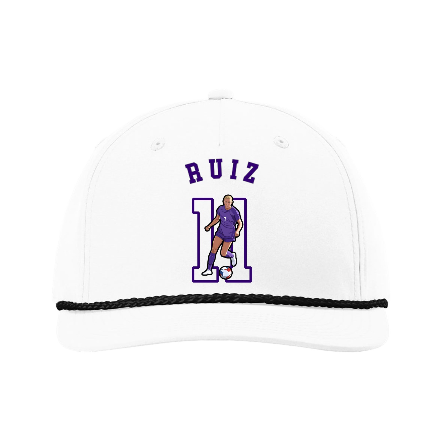 Five-Panel Classic Rope Cap — Shirsey Arch in White