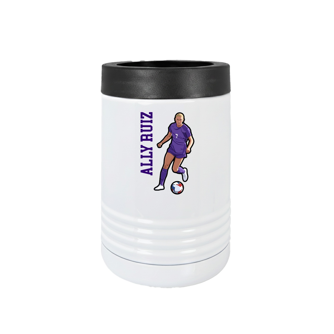 Beverage Holder — Name Vertical in White