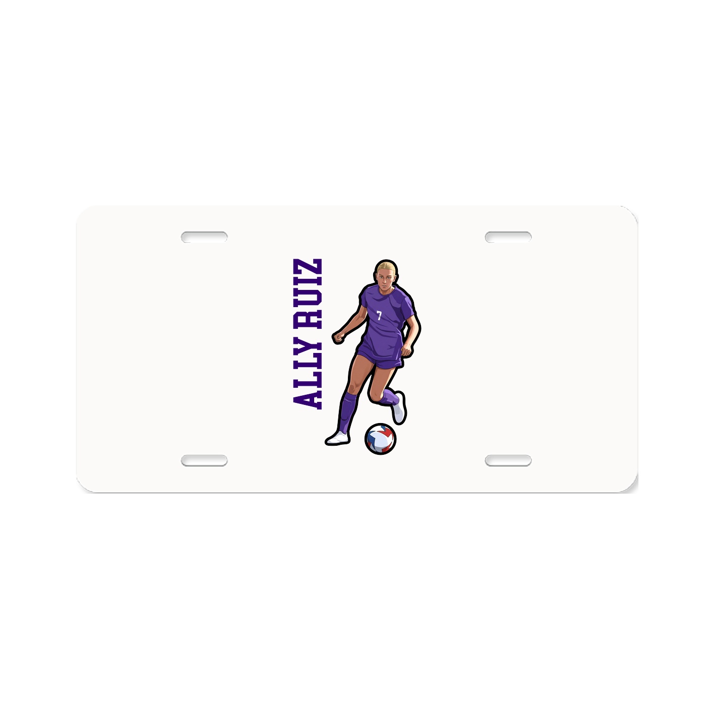 License Plate — Name Vertical in Classic