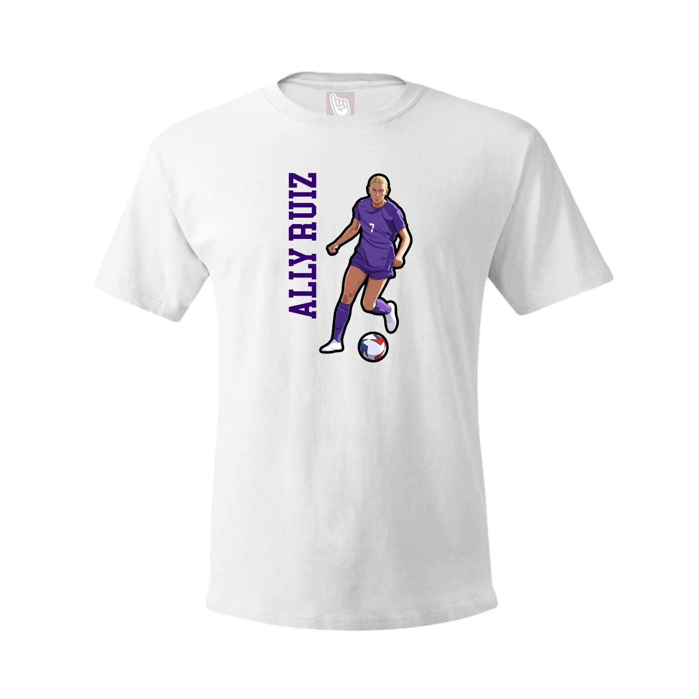 Youth Tee — Name Vertical in White