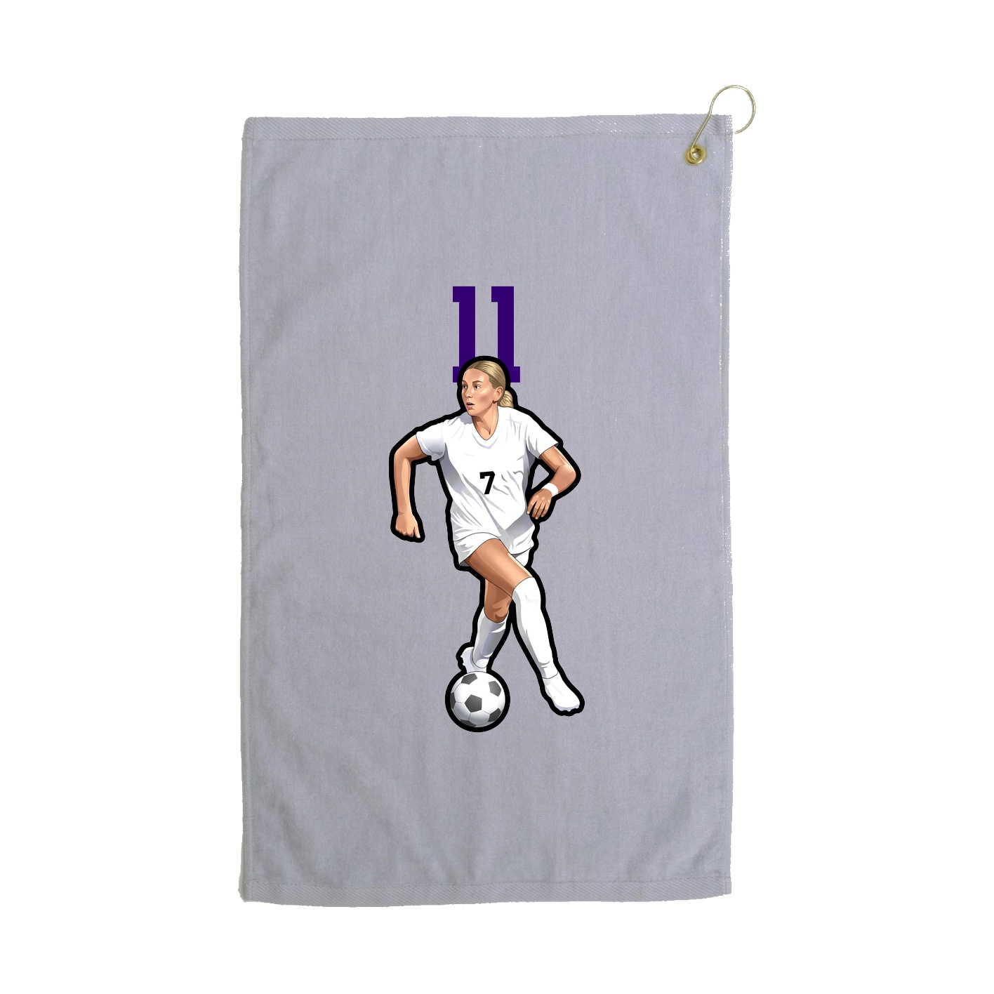 Golf Towel — Number Top in Grey