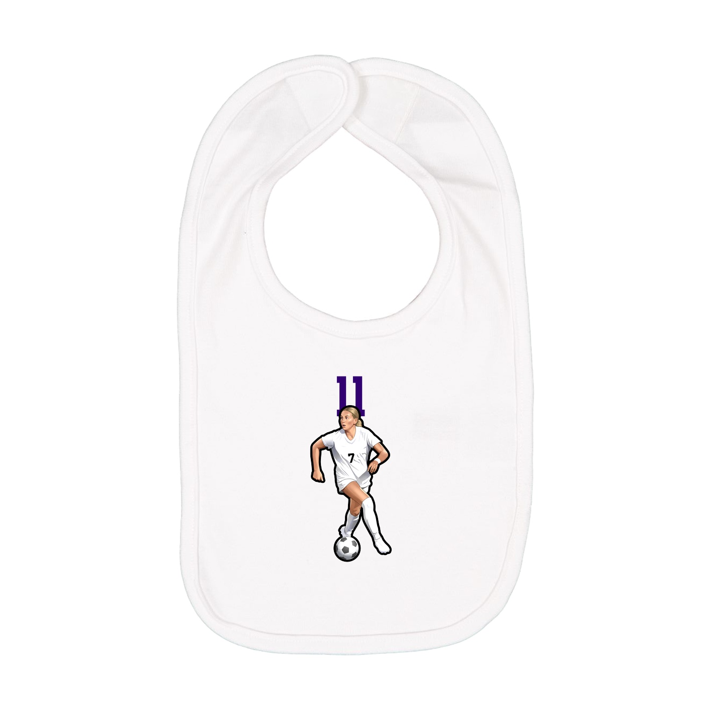 Infant Bib — Number Top in White