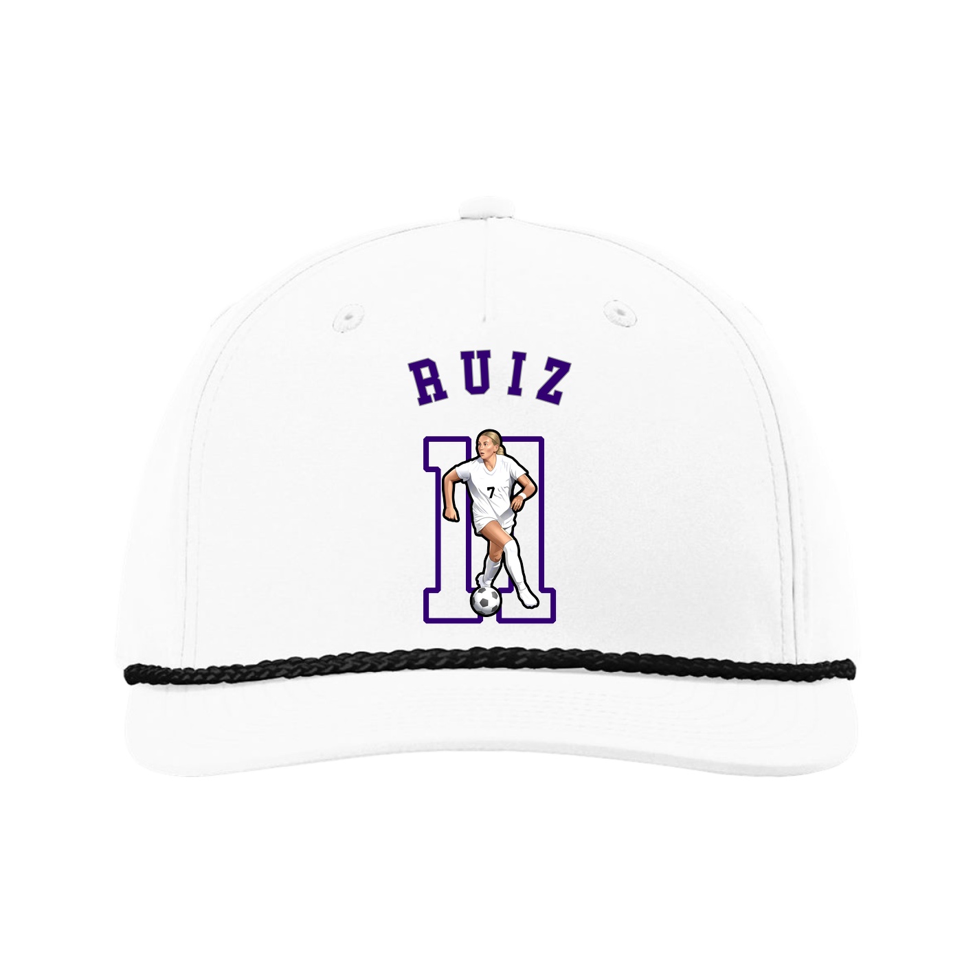 Five-Panel Classic Rope Cap — Shirsey Arch in White