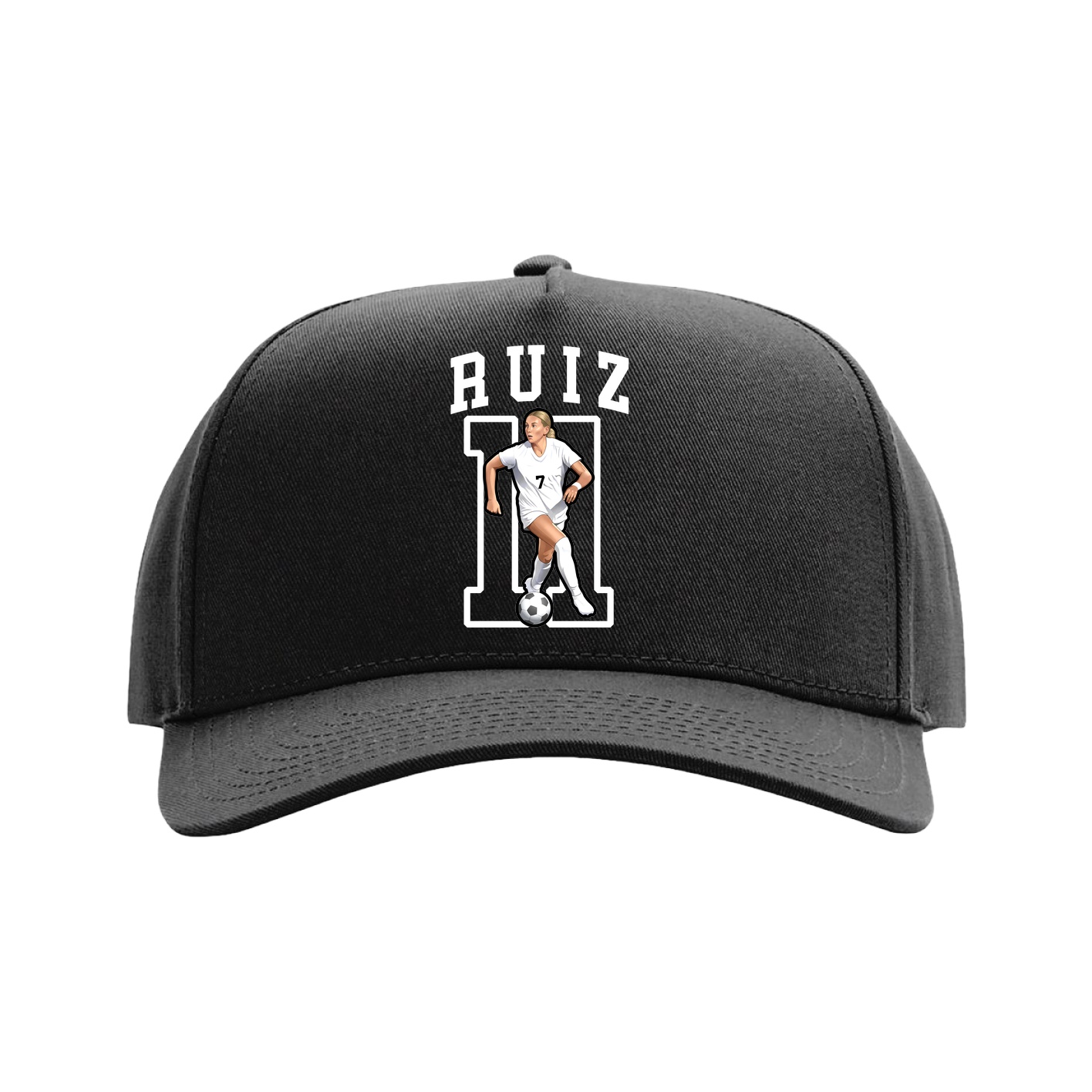 Full Fabric Five-Panel Champ Cap — Shirsey in Black
