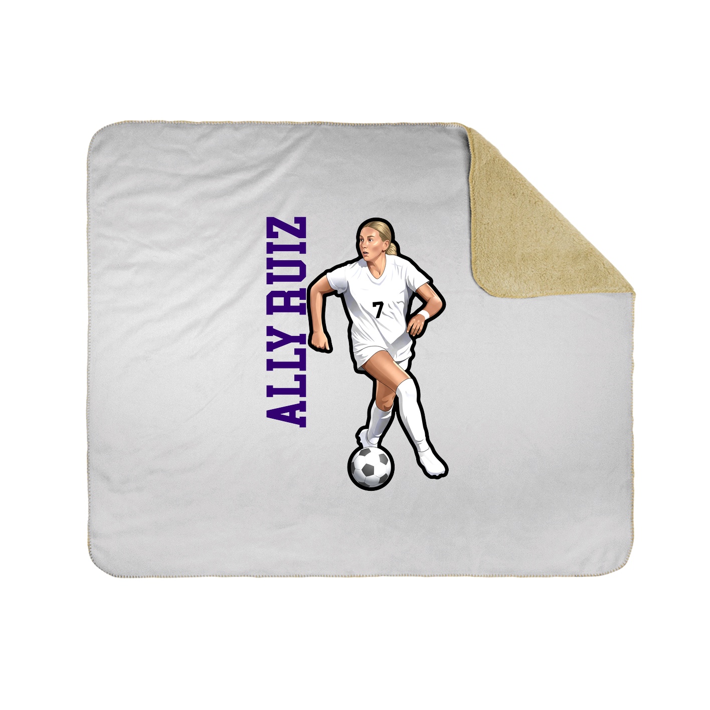 Throw Blanket — Name Vertical in White