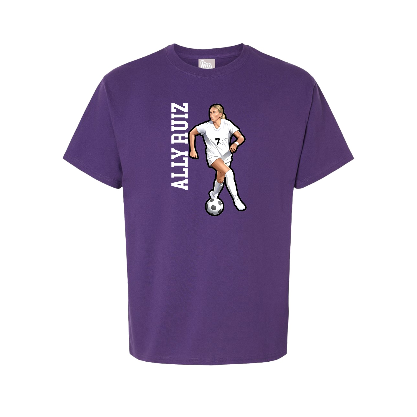 Tee — Name Vertical in Purple