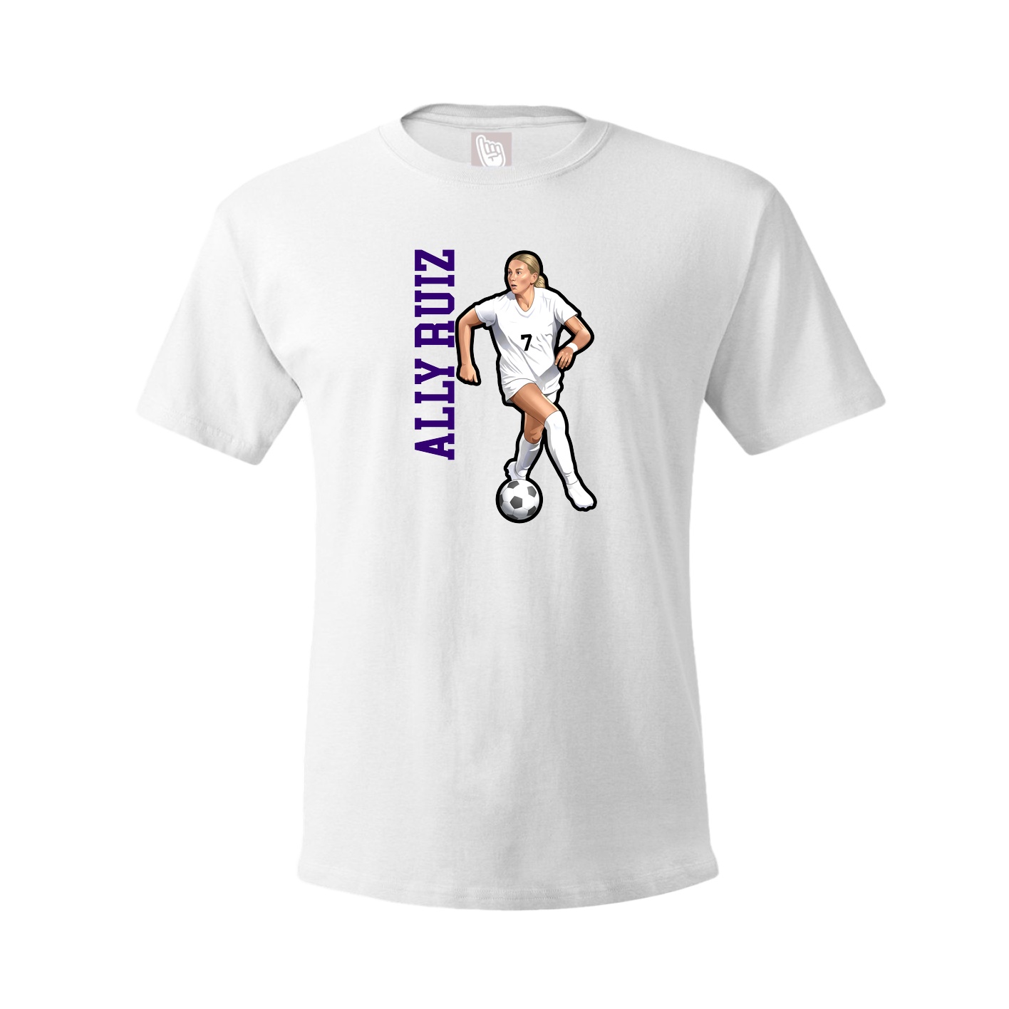 Tee — Name Vertical in White