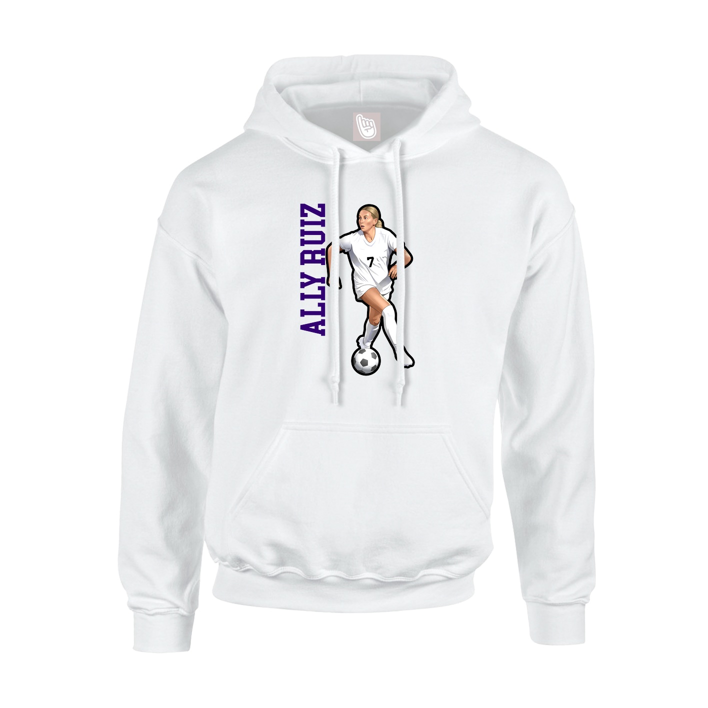 Hoodie — Name Vertical in White