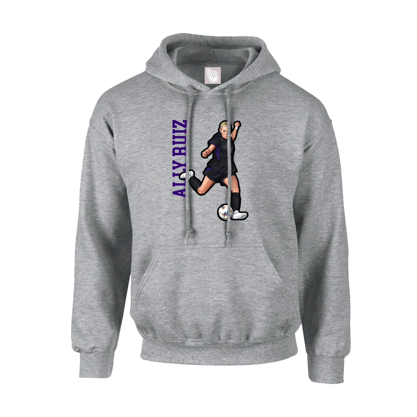 Youth Hoodie — Name Vertical in Grey