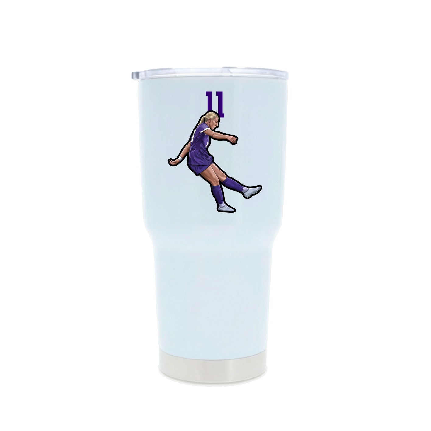 30oz Stainless Steel Tumbler — Number Top in White