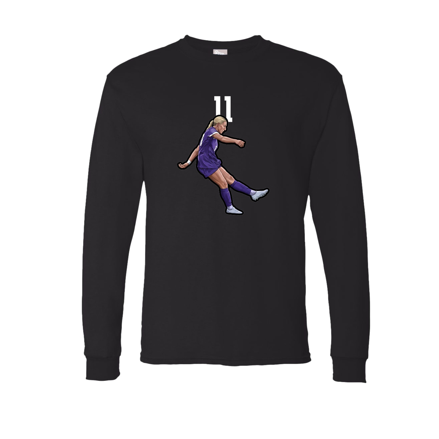Long Sleeve Tee — Number Top in Black