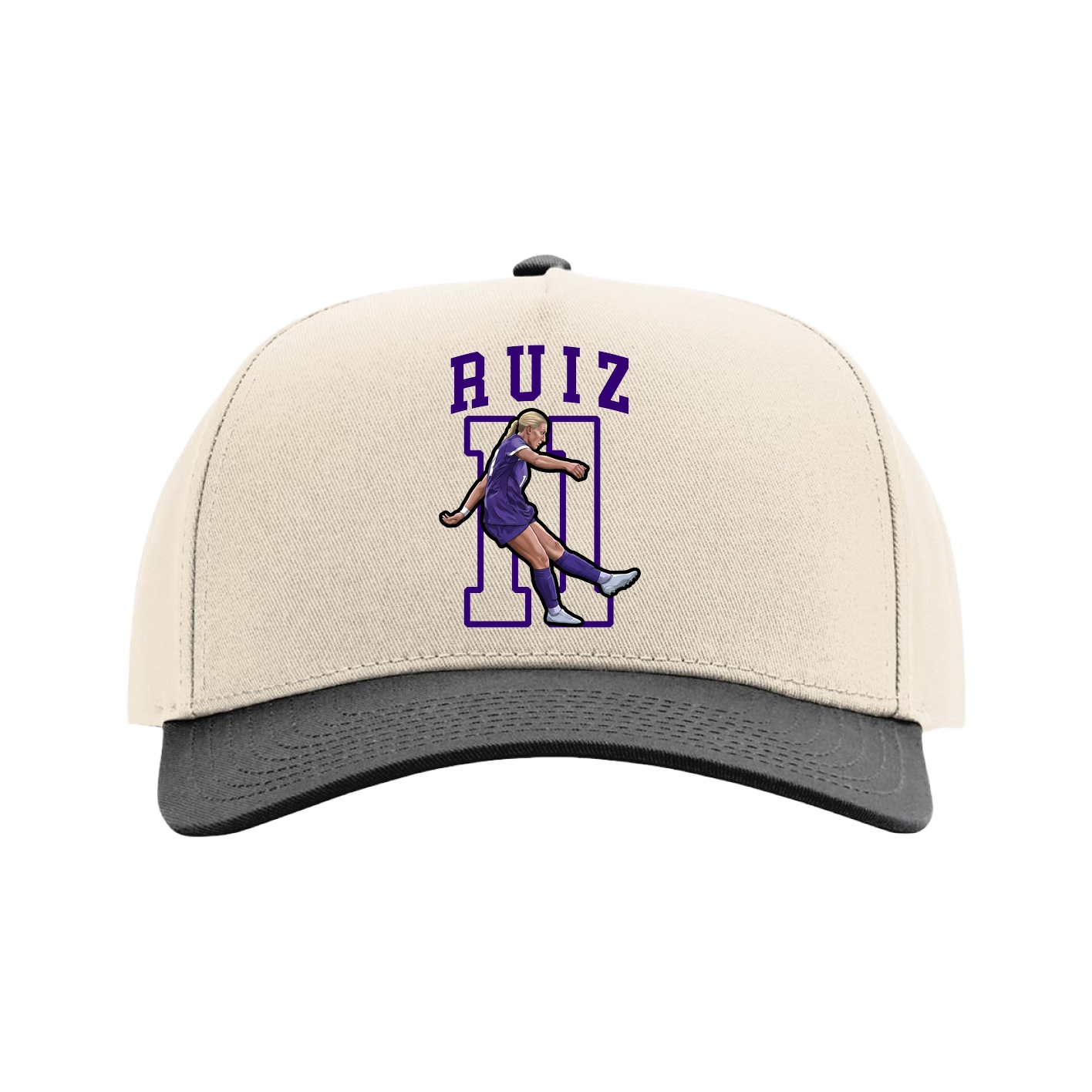 Full Fabric Five-Panel Champ Cap — Shirsey in Cream/Black