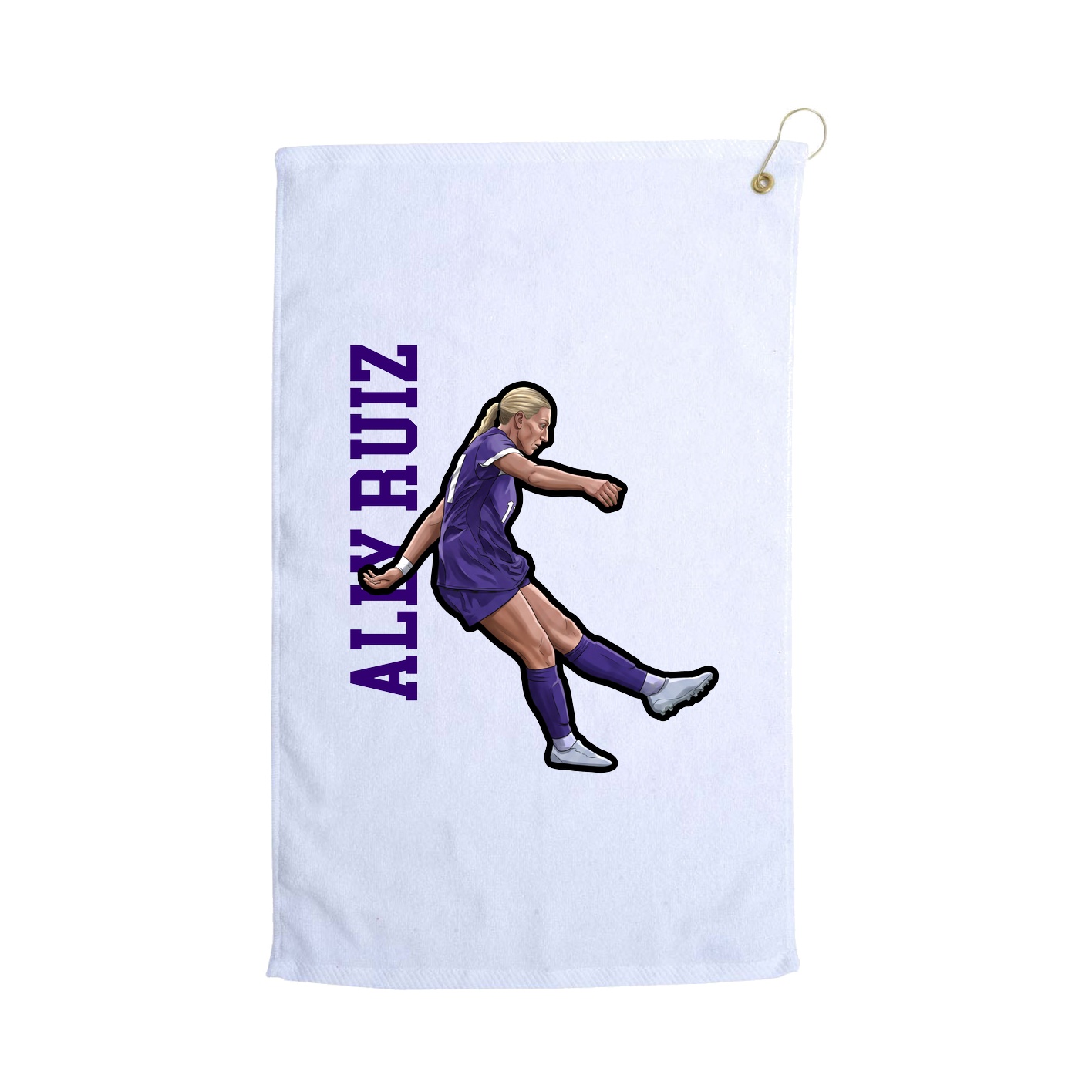 Golf Towel — Name Vertical in White