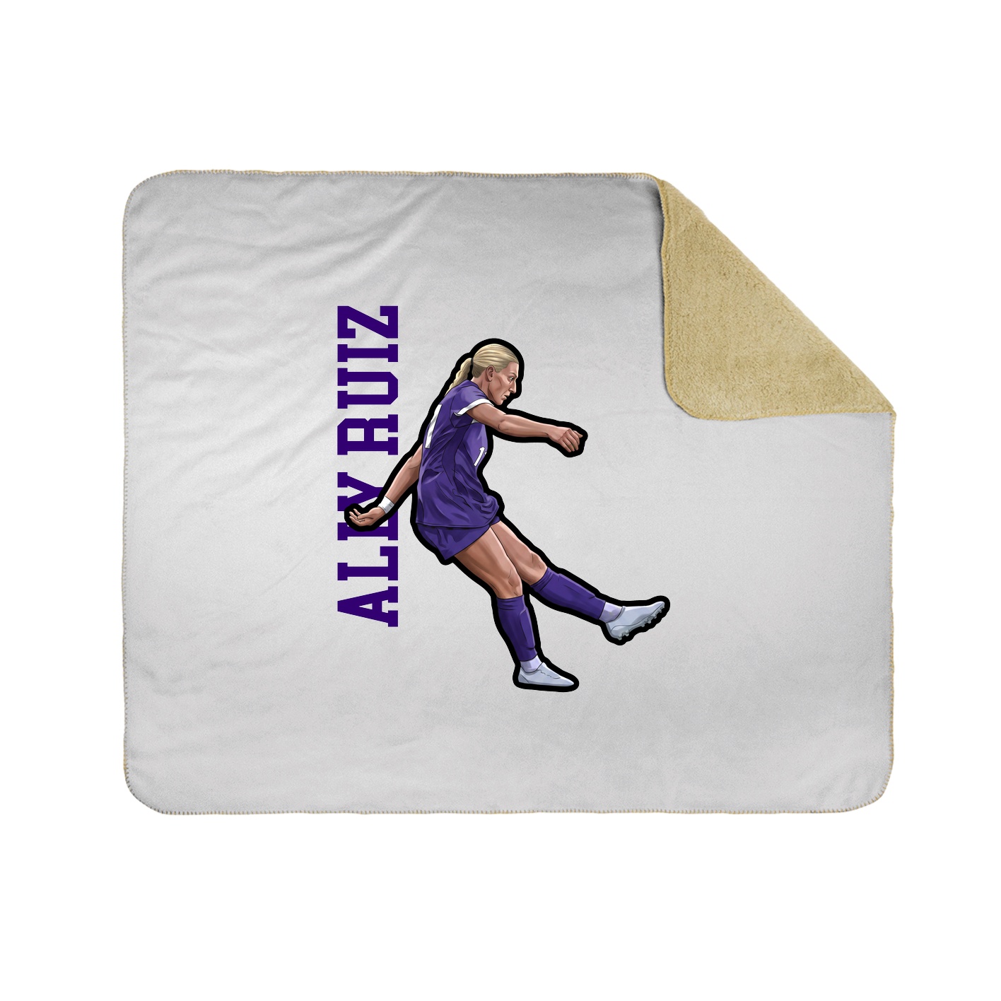 Throw Blanket — Name Vertical in White