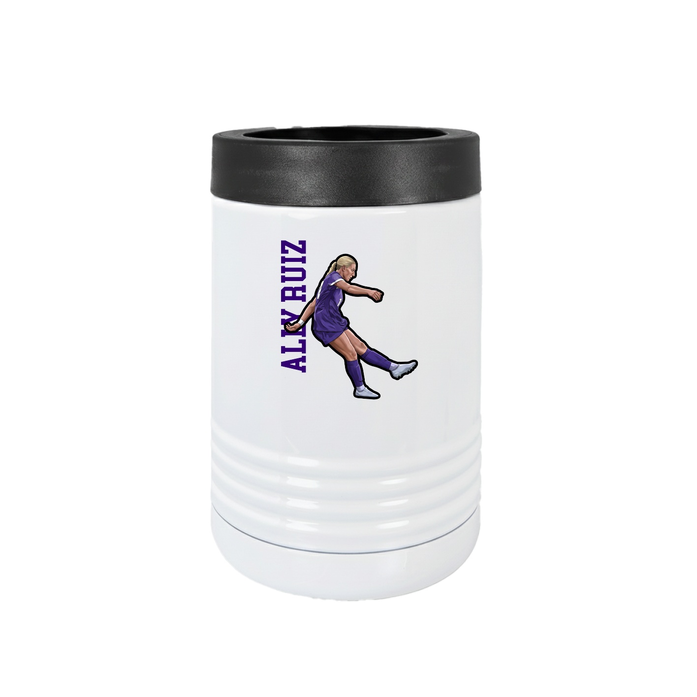Beverage Holder — Name Vertical in White