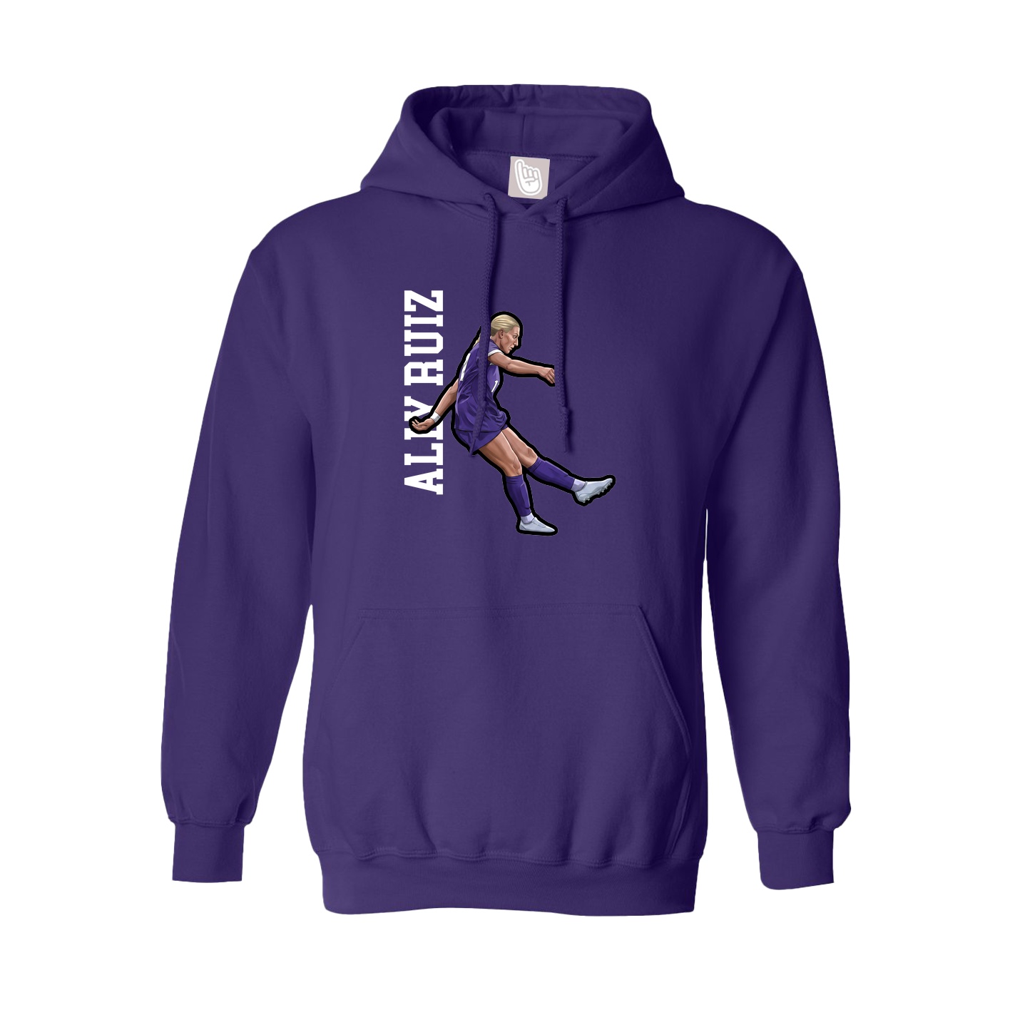 Youth Hoodie — Name Vertical in Purple