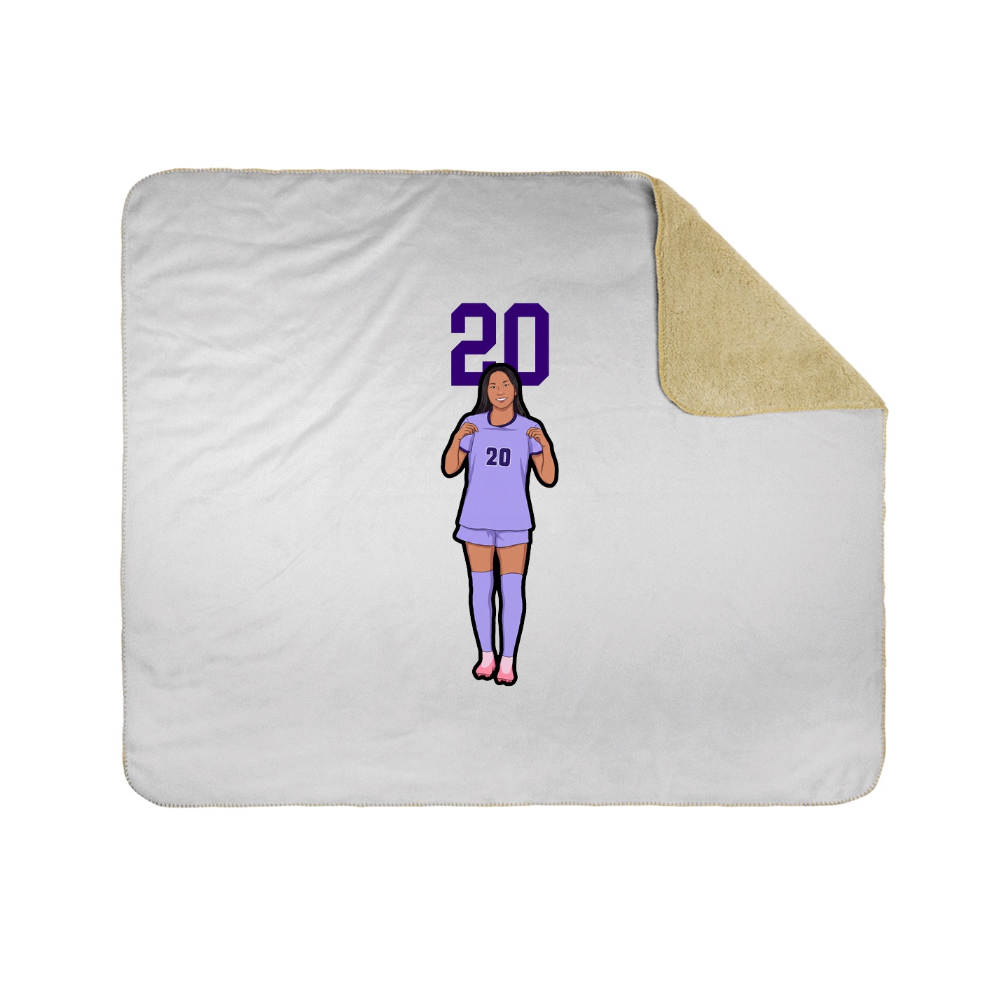 Throw Blanket — Number Top in White