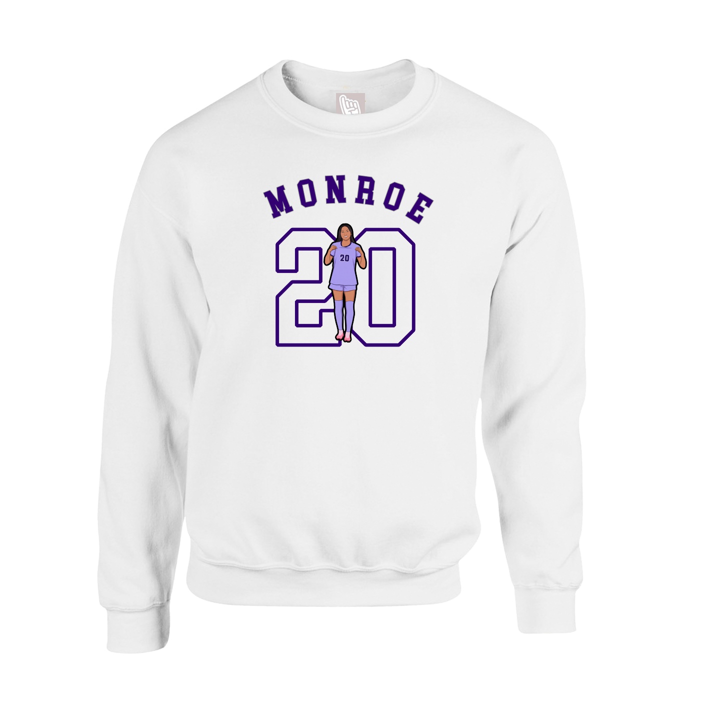 Fleece Crew — Shirsey Arch in White