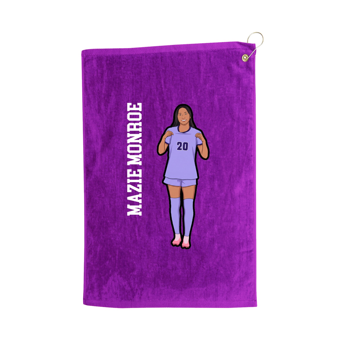 Golf Towel — Name Vertical in Purple