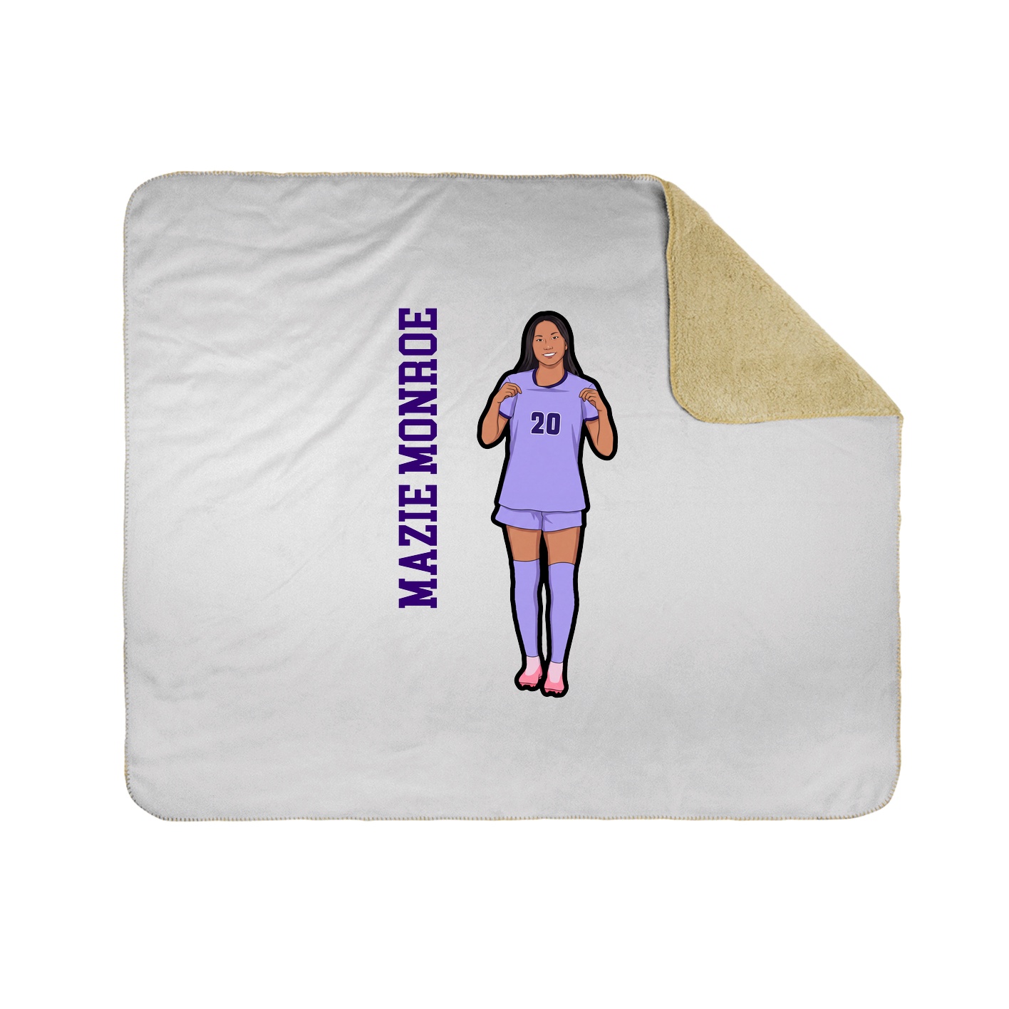 Throw Blanket — Name Vertical in White