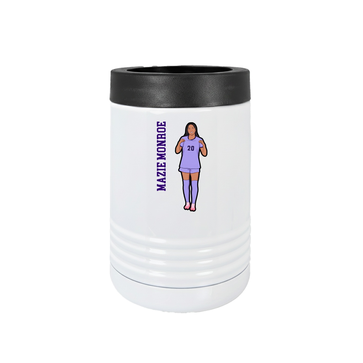 Beverage Holder — Name Vertical in White